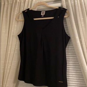 Anne Klein black blouse v neck